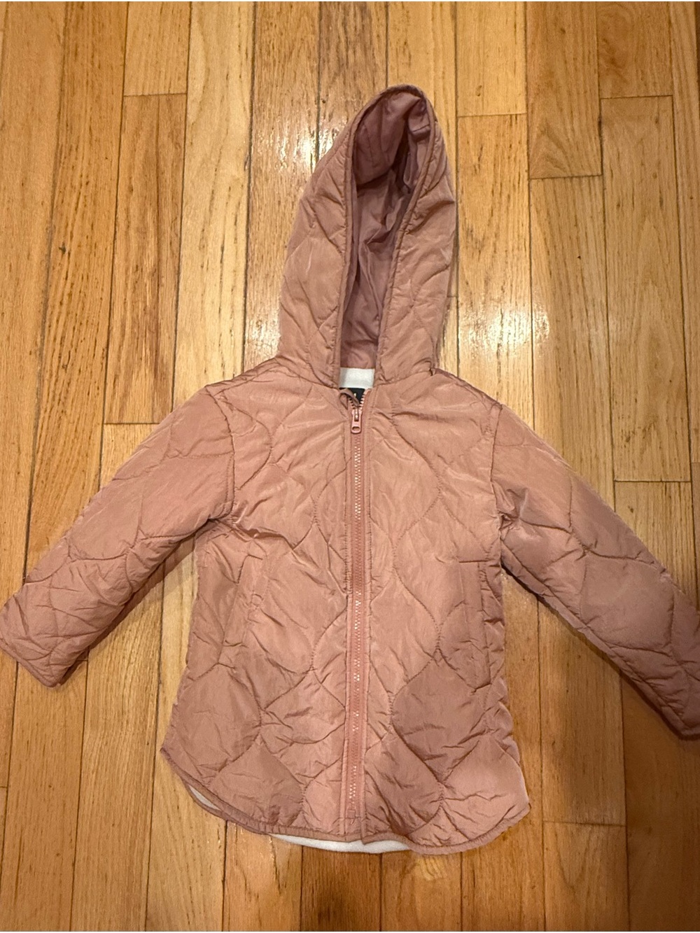 Kids Kiabi Lightweight Hooded Puffer Jacket - Dusty Pink